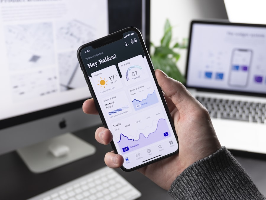 Web and mobile application interface on smartphone